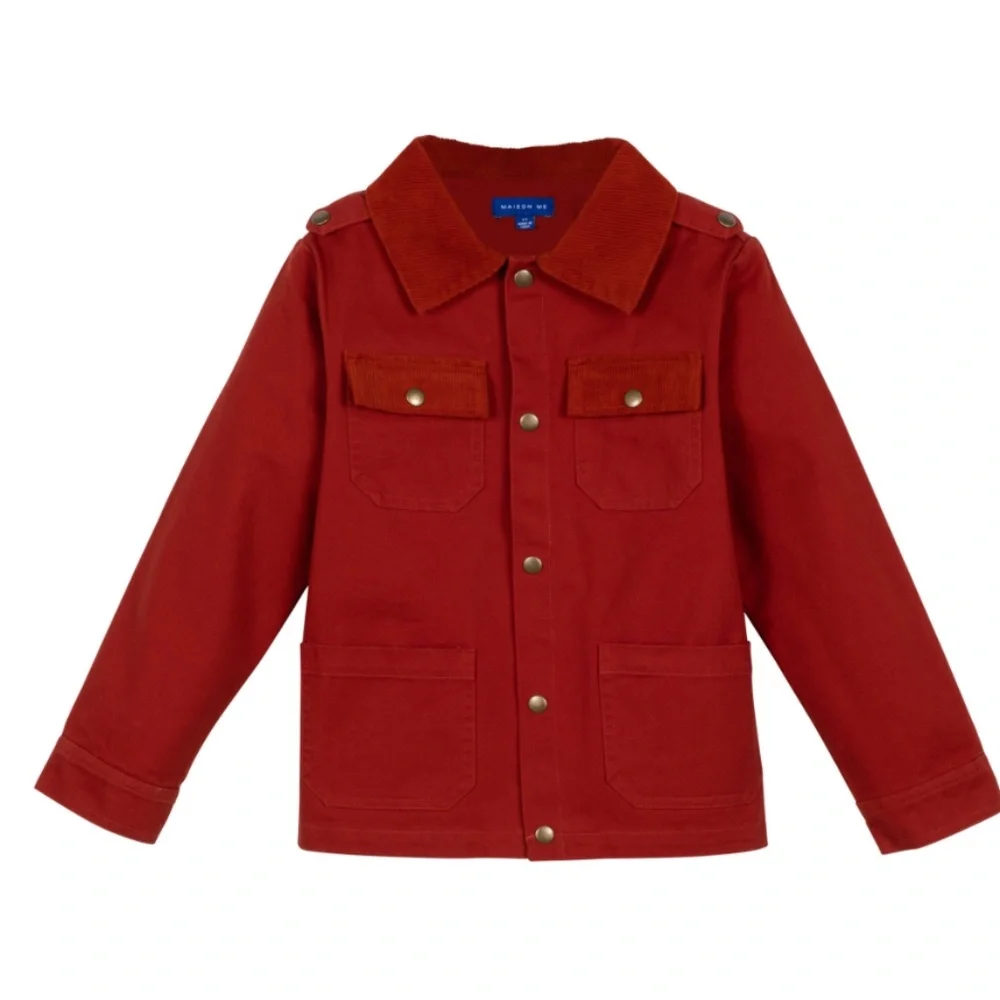 NWT Maison Me Asa Utility Jacket – Red Apple – Kids Size 5 – European Chic